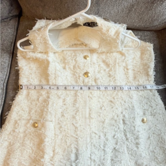 NWT J. Crew Cream Textured Tweed Pleated Mini Sleeveless Dress, 14 - Picture 6 of 7